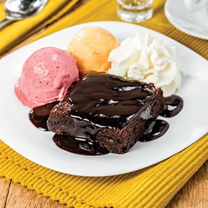 Brownie com gelato